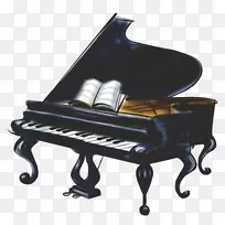 钢琴卡通音符-钢琴