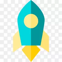 创业公司标志品牌启动加速器-火箭徽章