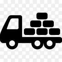 计算机图标货物少于卡车装船运输.卡车