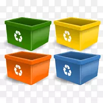 垃圾桶、塑料回收垃圾桶和废纸篮.箱子