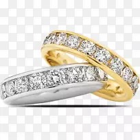 三段式戒指-华丽的钻石结婚戒指-戒指