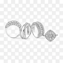 耳环，结婚戒指，珠宝，银-GR