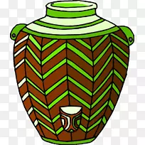 绿色绘画剪贴画-花瓶