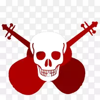 头盖骨可爱的标志十字军战利者可爱的标志编年史小提琴-头骨