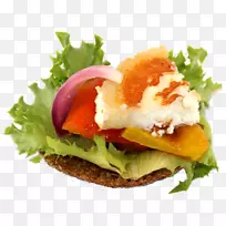 滑式早餐三明治蔬菜汉堡BLT Canapé-早餐