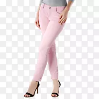 牛仔裤腰部粉红色m条裤rtv粉红色牛仔裤