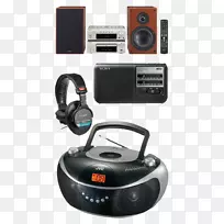png音频CD播放机，立体声盒，光盘-收音机