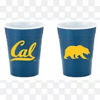 加州大学伯克利分校玻璃咖啡杯加州金熊塑料饰带装饰旗