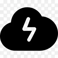 闪电电脑图标云风暴形状-闪电