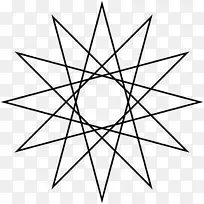 五分之五画星多边形剪贴画圆