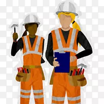 建筑工人-建筑工程-女性工业-热压力