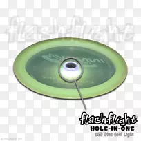 在一个飞盘中的圆盘高尔夫球洞闪光灯飞行-高尔夫