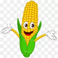 玉米上的玉米甜玉米卡通