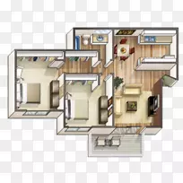 海滩湾公寓住宅平面图