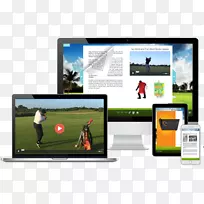 高尔夫球杆机械，风和吊索电脑显示器多媒体.高尔夫