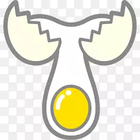 单色画食黄“m”蛋片艺术-鸡蛋