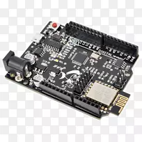 微控制器主板电子电视调谐器卡和适配器印刷电路板.uno