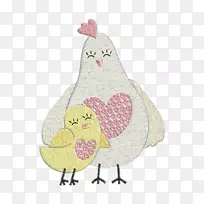 鸡机刺绣图案-鸡