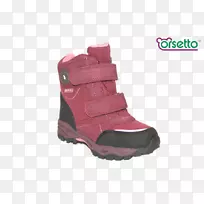 雪靴鞋粉红色m交叉训练步行靴