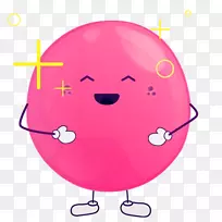 粉红m气球圆圈卡通字体-气球