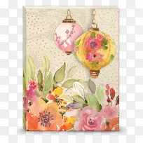 花卉设计式贺卡装饰艺术莲花灯笼