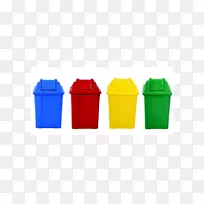 塑料回收垃圾箱和废纸篮废物分类.Lixo