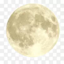 满月球贴纸矩形-月亮