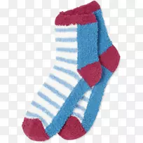 袜子羊毛钴蓝彩色条纹