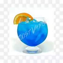 蓝色夏威夷果汁鸡尾酒装饰柠檬汁