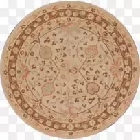 阿格拉棕色陶瓷Ushak地毯圆圈