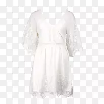 服装时尚服装白袖连衣裙