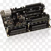 微控制器硬件编程器电子电路原型电子元件网格裂纹