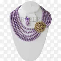 珍珠紫水晶珠项链-紫色