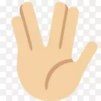 Vulcan向拇指敬礼，意思是定义手指-表情符号