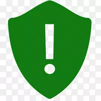 电脑图标绿色盾牌加拿大标志-警告图标