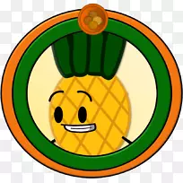 菠萝果笑脸艺术剪贴画-菠萝
