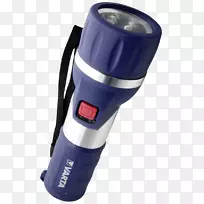 手电筒发光二极管LED灯引导varta电池供电手电筒