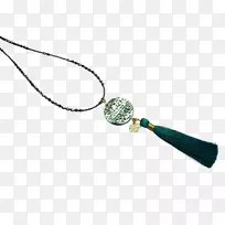 绿松石魅力和吊坠项链身体珠宝项链
