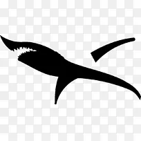 大白鲨剪影剪贴画-鲨鱼