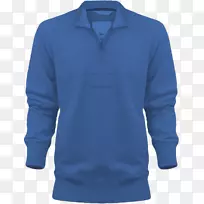 袖套T恤衫蓝色马球衫t恤