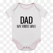 婴儿和幼童一件t恤父亲紧身西装袖子爱我爸爸