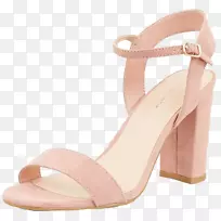 鞋跟凉鞋粉红色m鞋步行凉鞋