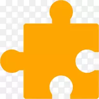 拼图橙色拼图电脑图标剪贴画拼图图标