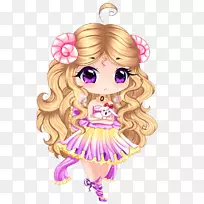 棕色头发仙女卡通紫仙女