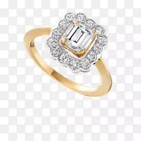 订婚戒指珠宝钻石切割红宝石戒指