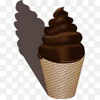 巧克力冰淇淋锥杯冰淇淋