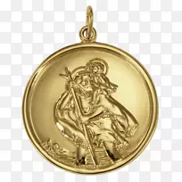 金银吊坠铜牌圣克里斯托弗