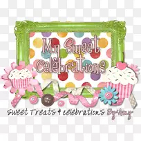 蛋糕装饰玩具粉红m字体-小猫派对