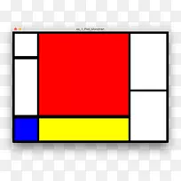 百老汇布吉-伍基作曲b(第II期)与红色绘画组合c黄-红-蓝-画