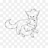胡须猫线艺术素描小猫